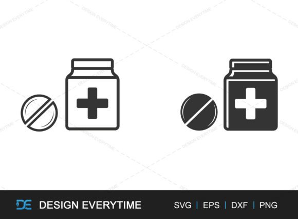 Medicine SVG, Pill Silhouette for Embroidery