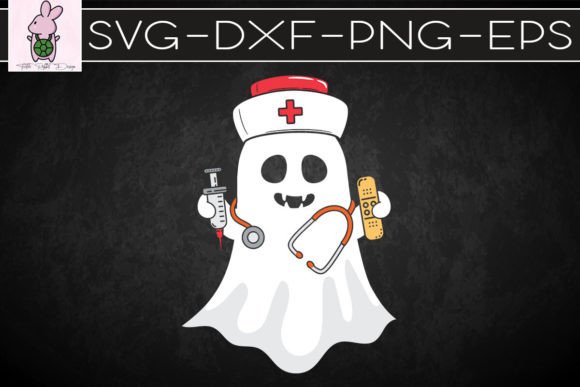 Nurse Ghost Scrub Top for Halloween