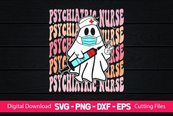Psychiatric Nurse Retro Boo Ghost: A Spooky Yet Charming Design