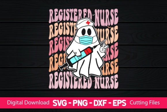 Registered Nurse Retro Boo Ghost: A Charming Embroidery Design
