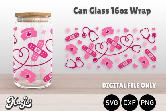 XOXO Nurse Valentine 16oz Can Wrap