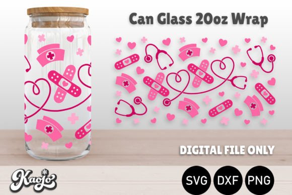 XOXO Nurse Valentine 20oz Can Wrap